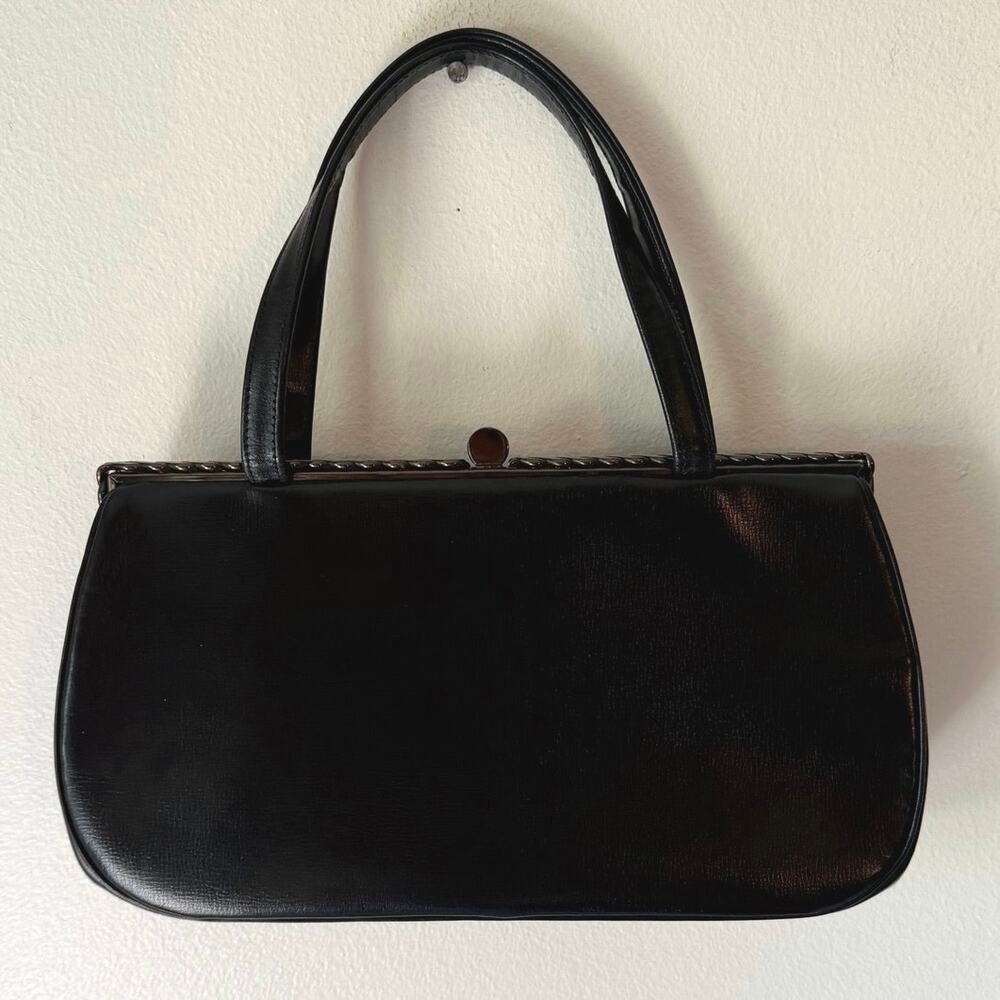 Vintage Bonwit Teller Block Leather Kelly Purse Classic Evening Bag Quiet Luxury